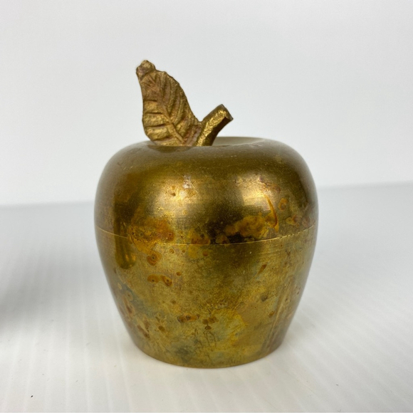 Brass Apple Bell Set 3 inches tall - Picture 3 of 8